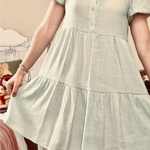 Women’s 2 mint green collared button front shirt dress | Primark